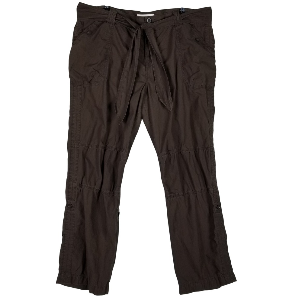 Gap Surplus Rollup Pant Womens 20 Brown Cotton Utility Cargo Tie Waist
